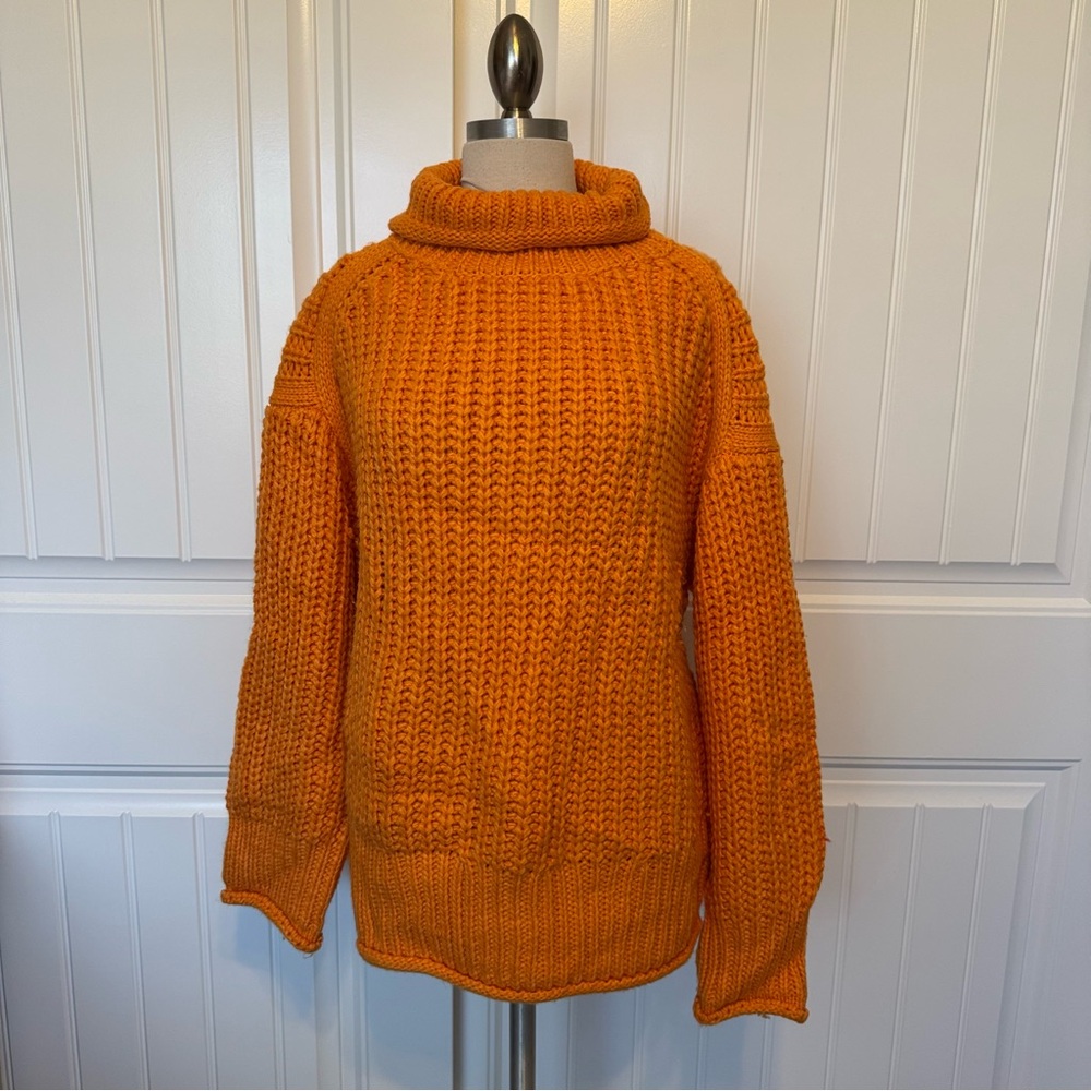 Vici Vibrant Orange Cowl Neck Sweater